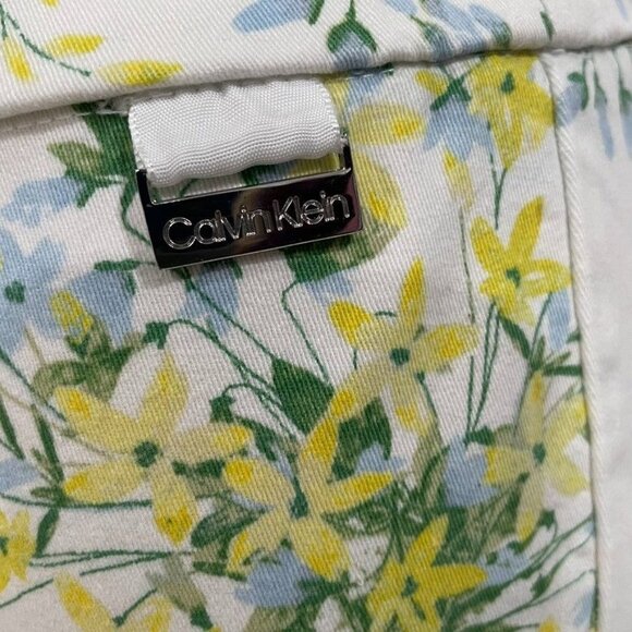 Calvin Klein Floral Print Pants XS Casual Summer Beach Elegant Vacation Boho - Picture 3 of 9